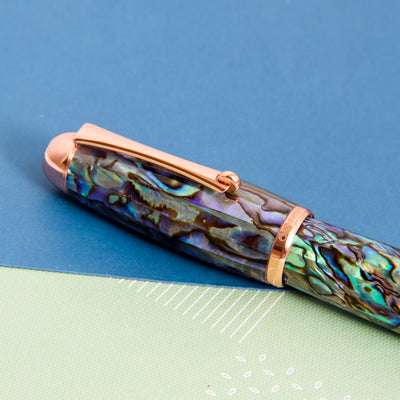 Monteverde-Super-Mega-Abalone-&-Rose-Gold-Fountain-Pen-14k-Nib-Clip