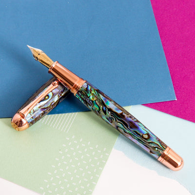 Monteverde-Super-Mega-Abalone-&-Rose-Gold-Fountain-Pen-14k-Nib