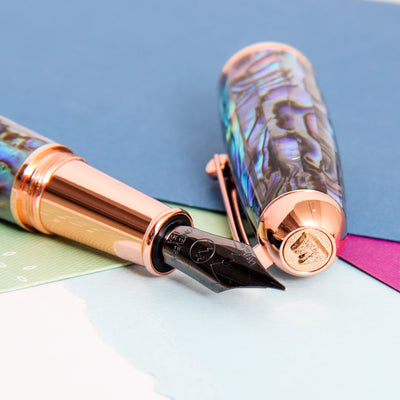 Monteverde-Super-Mega-Abalone-&-Rose-Gold-Fountain-Pen-Nib-Details