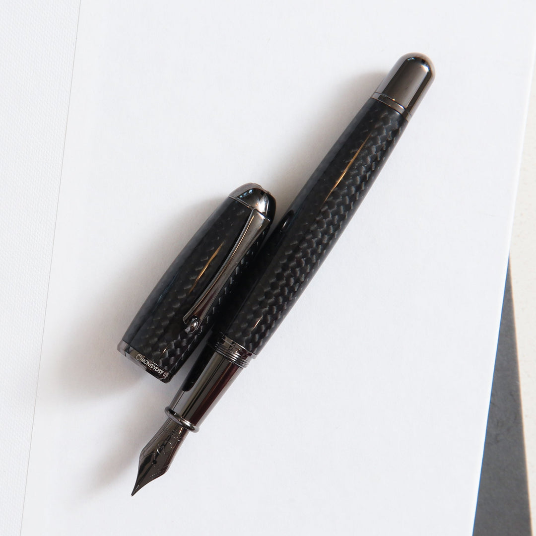 Monteverde Super Mega Carbon Fiber Fountain Pen - Gunmetal – Truphae