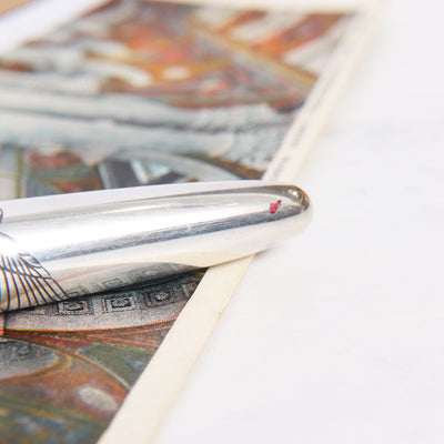 Namiki Crane Sterling Silver Fountain Pen Preowned Chipped