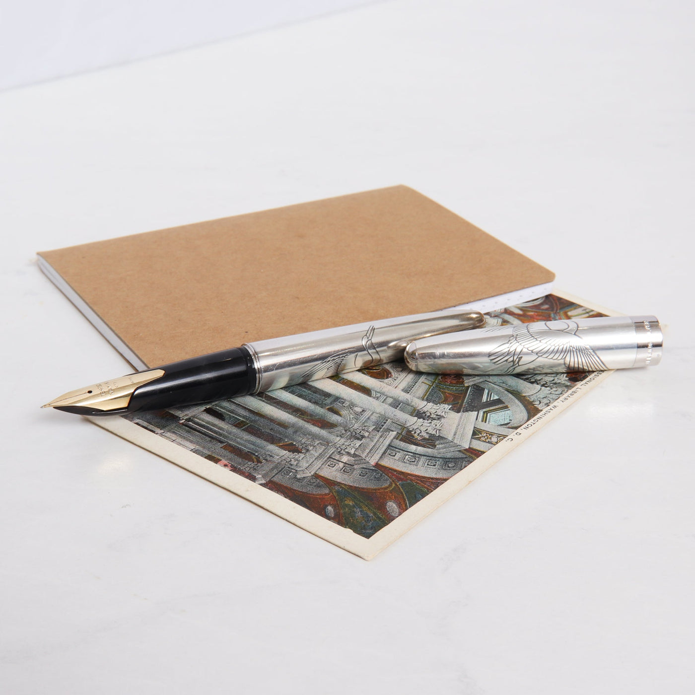 Namiki Crane Sterling Silver Fountain Pen Preowned Metal