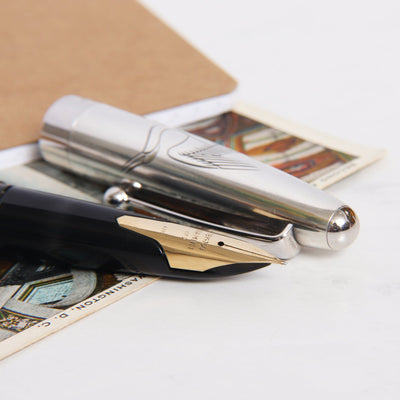Namiki Crane Sterling Silver Fountain Pen Preowned Nib Details