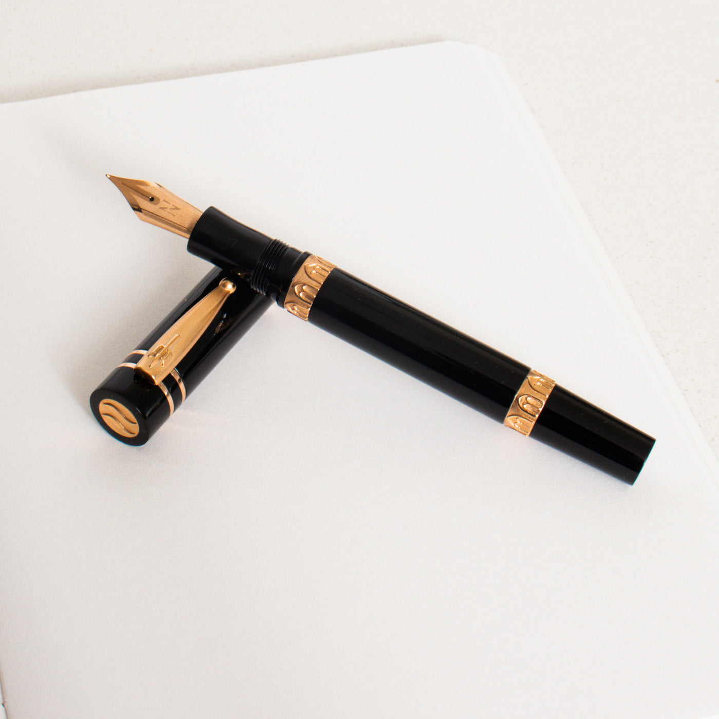 Nettuno 1911 Crono Black & Rose Gold Fountain Pen