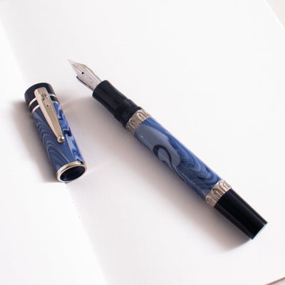 Nettuno 1911 Oceano Blue & White Swirl Fountain Pen