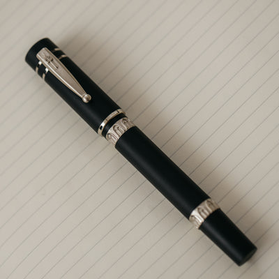 Nettuno 1911 Black Sands Silver Fountain Pen