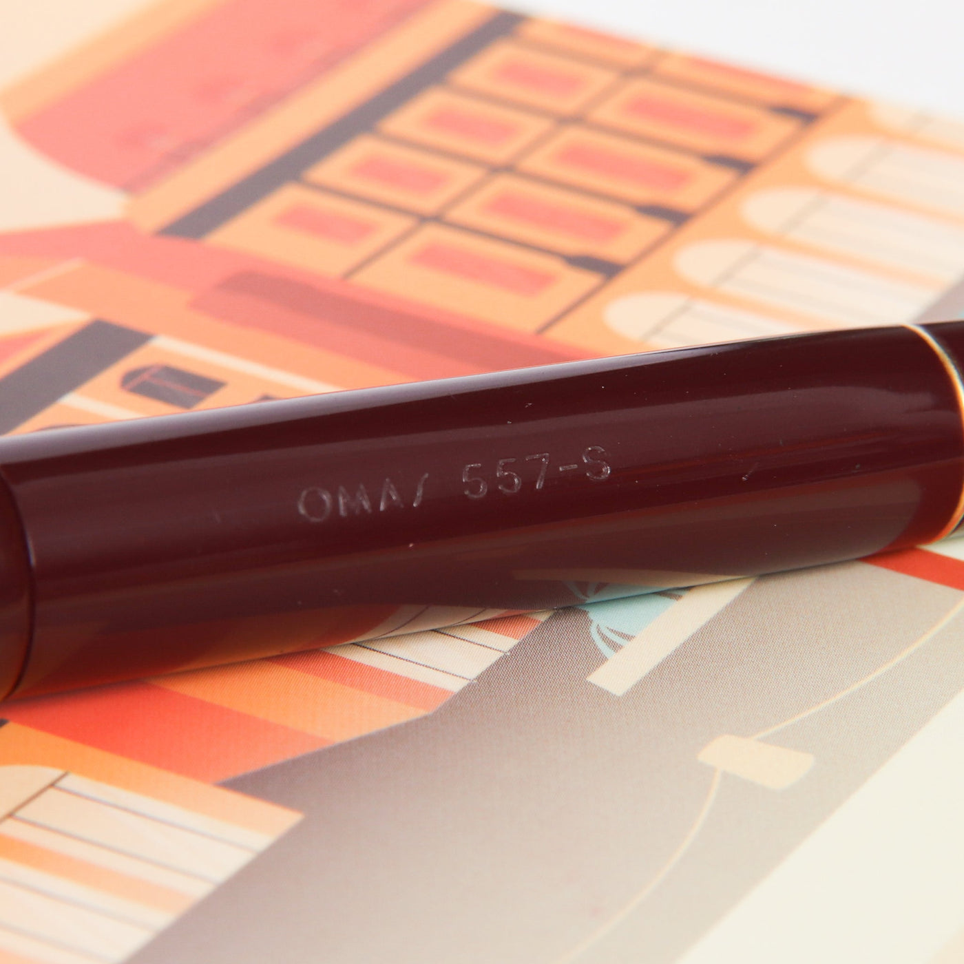 Omas 557S Burgundy & Gold Fountain Pen - Preowned Engraving