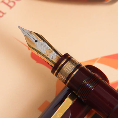 Omas 557S Burgundy & Gold Fountain Pen - Preowned Nib