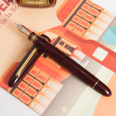 Omas 557S Burgundy & Gold Fountain Pen - Preowned