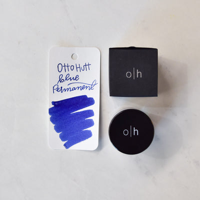 Otto Hutt Blue Permanent Ink glass bottle