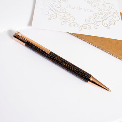 Otto Hutt Design 04 Black Rose Wave Ballpoint Pen