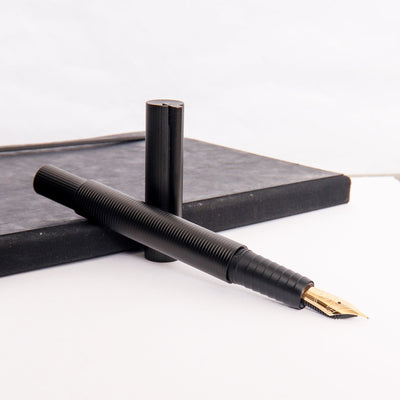 Otto Hutt Design 08 PVD All Black Fountain Pen Ribbed Barrel