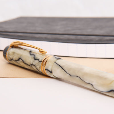 Parker-Duofold-Centennial-Pearl-&-Black-Fountain-Pen-Resin-Barrel