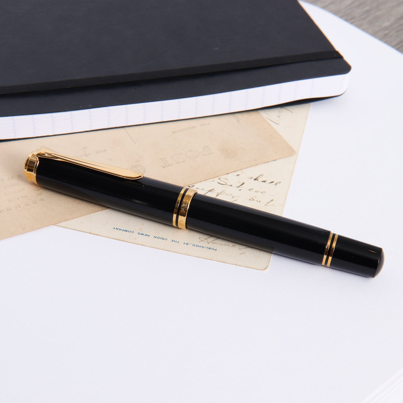 Pelikan M1000 Black & Gold Fountain Pen Capped