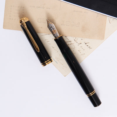 Pelikan M1000 Black & Gold Fountain Pen Resin Barrel