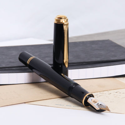 Pelikan M1000 Black & Gold Fountain Pen Uncapped