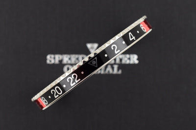 Speedometer Official Silver Steel with Black & Red Insert Bangle Bracelet-Speedometer Official-Truphae