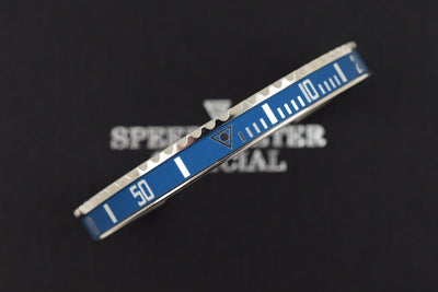 Speedometer Official Silver Steel Vintage Matt Blue & Silver Bangle Bracelet-Speedometer Official-Truphae