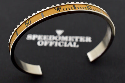 Speedometer Official Silver Steel Vintage Matt Sand Gold Black Bangle Bracelet-Speedometer Official-Truphae