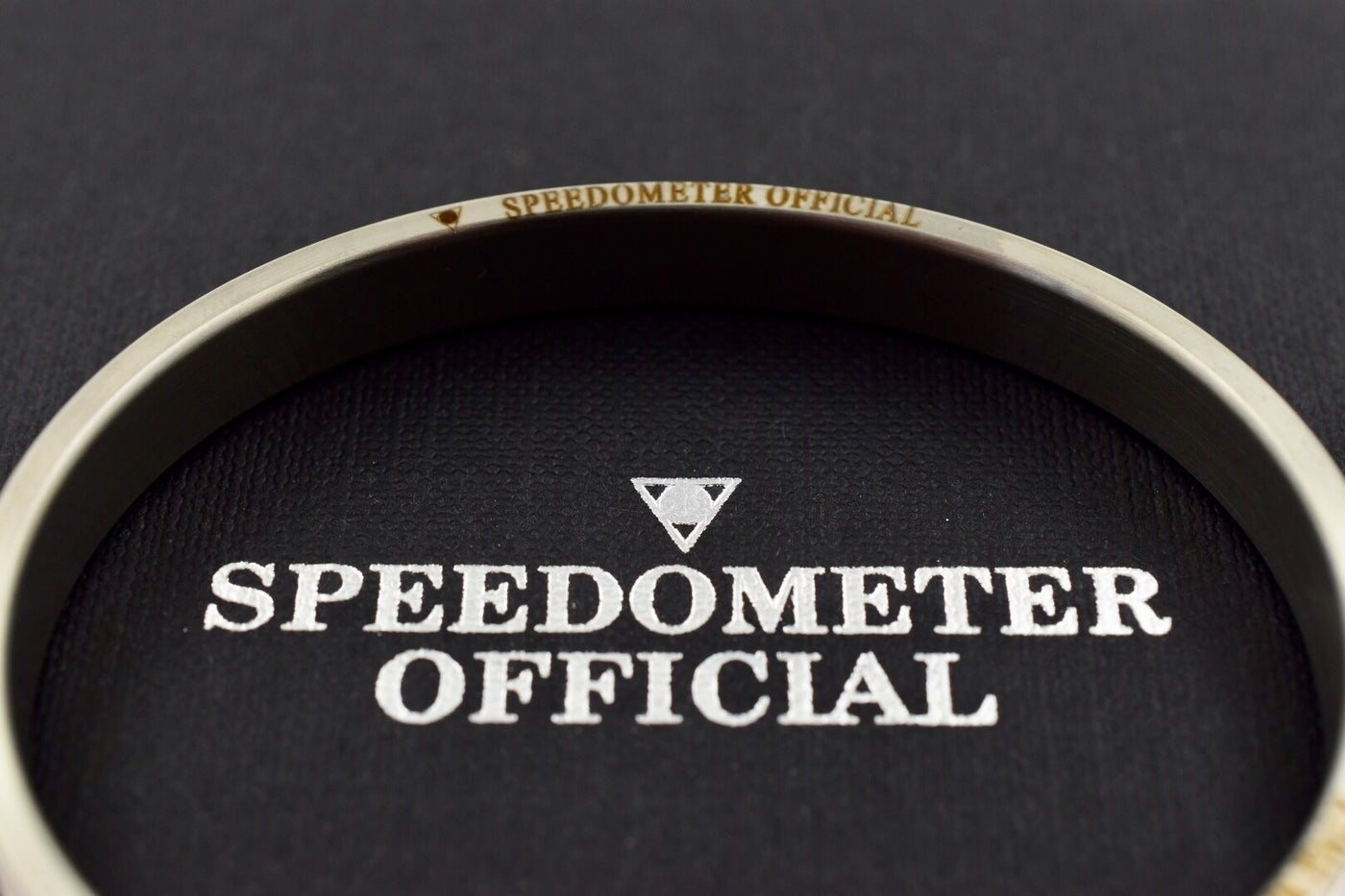Speedometer Official Silver Steel with Red & Blue Insert Bangle Bracelet-Speedometer Official-Truphae