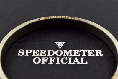 Speedometer Official Silver Steel with Red & Blue Insert Bangle Bracelet-Speedometer Official-Truphae