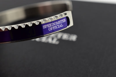 Speedometer Official Silver Steel with Blue Insert Bangle Bracelet-Speedometer Official-Truphae