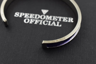 Speedometer Official Silver Steel with Blue Insert Bangle Bracelet-Speedometer Official-Truphae