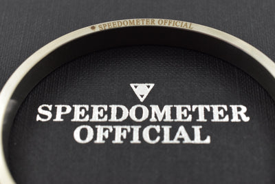 Speedometer Official Silver Steel with Blue Insert Bangle Bracelet-Speedometer Official-Truphae