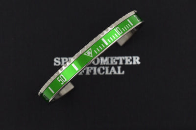 Speedometer Official Silver Steel with Green Insert Bangle Bracelet-Speedometer Official-Truphae