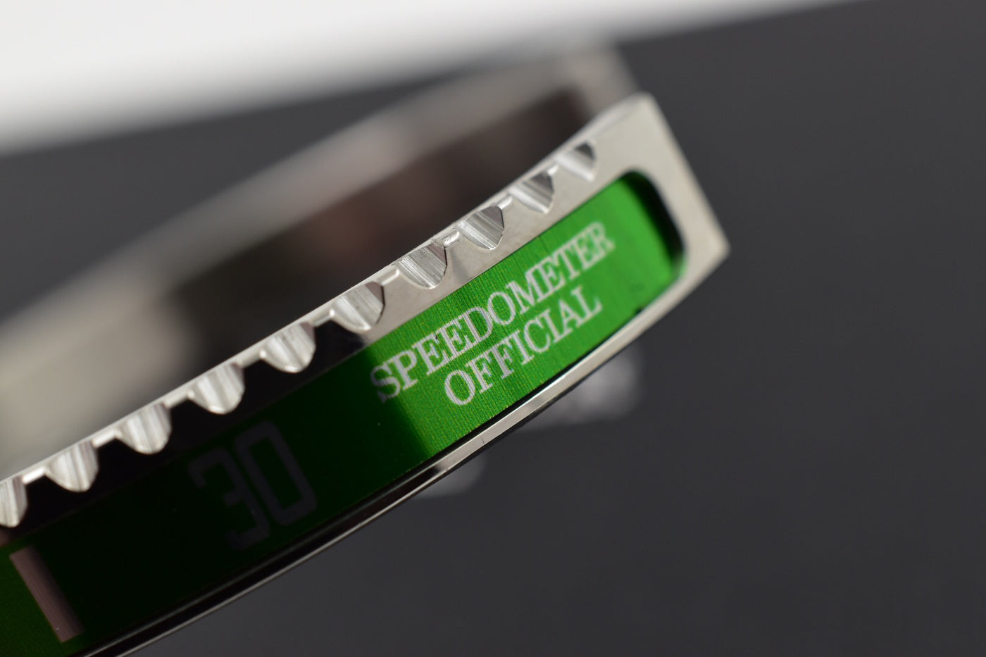 Speedometer Official Silver Steel with Green Insert Bangle Bracelet-Speedometer Official-Truphae