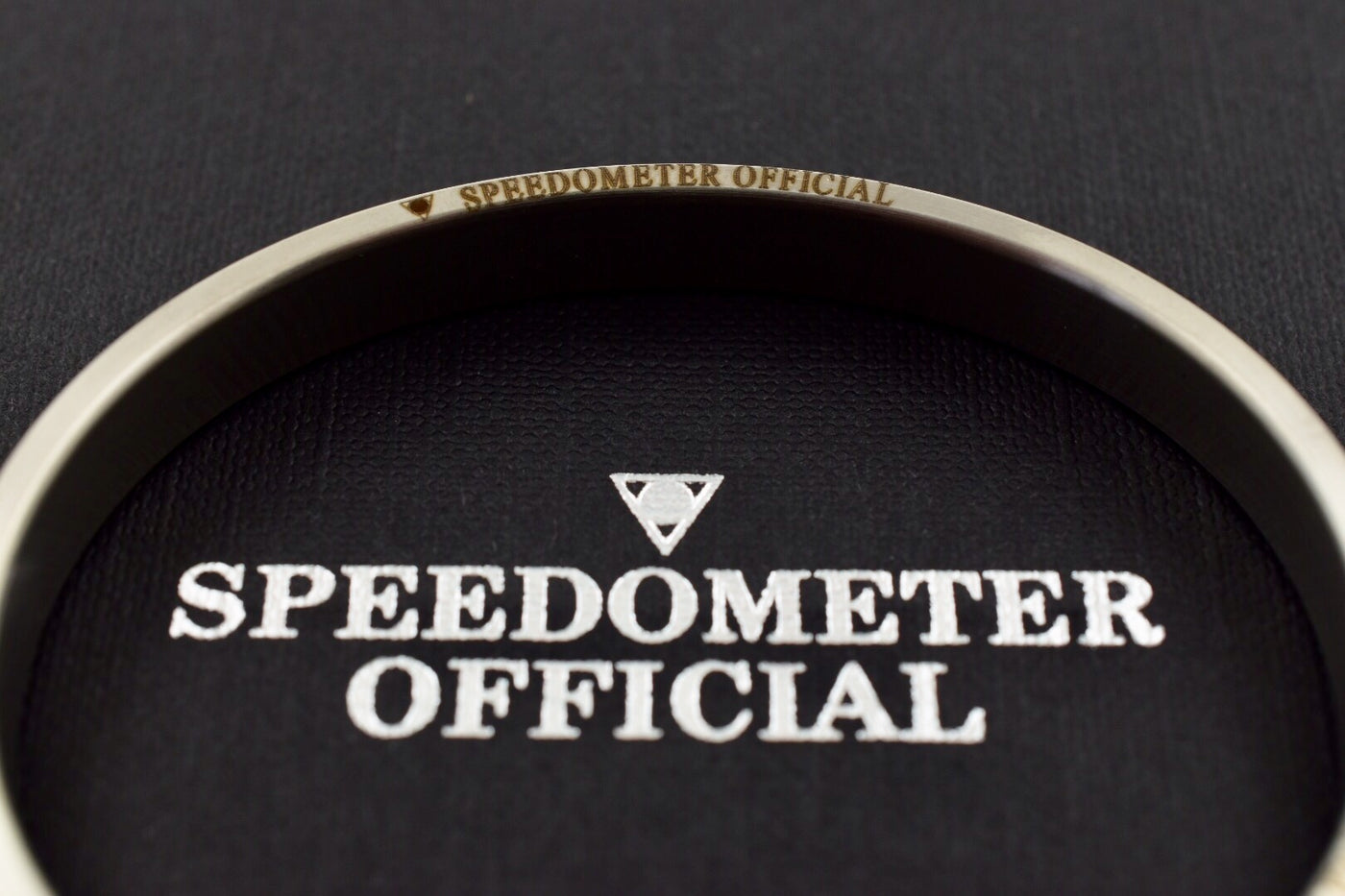 Speedometer Official Silver Steel with Green Insert Bangle Bracelet-Speedometer Official-Truphae