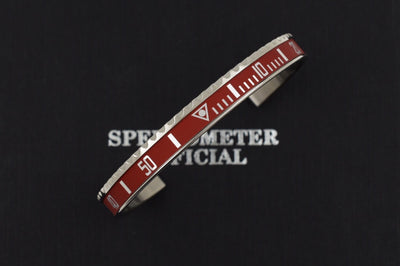 Speedometer Official Silver Steel Vintage Matt Red & Silver Bangle Bracelet-Speedometer Official-Truphae