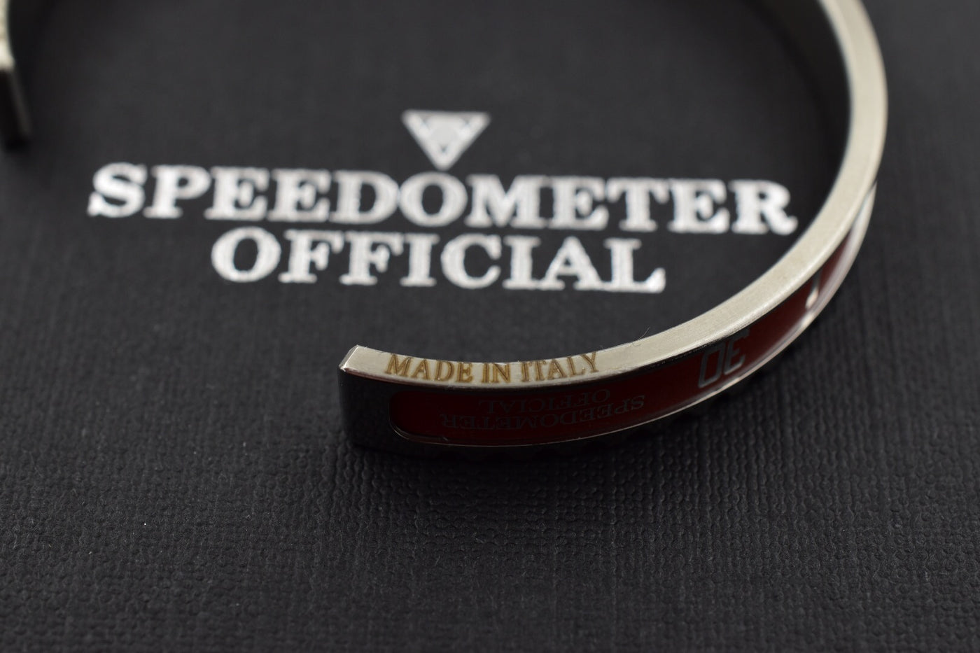 Speedometer Official Silver Steel Vintage Matt Red & Silver Bangle Bracelet-Speedometer Official-Truphae