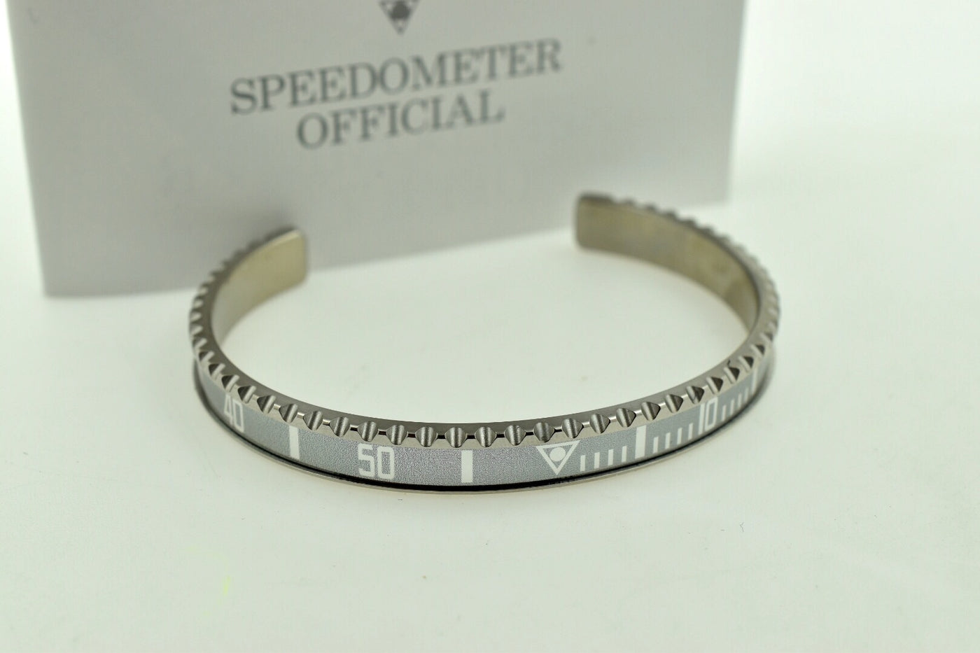 Speedometer Official Silver Steel with Grey Insert Bangle Bracelet-Speedometer Official-Truphae