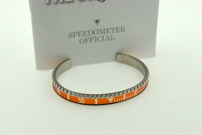 Speedometer Official Silver Steel with Orange Insert Bangle Bracelet-Speedometer Official-Truphae