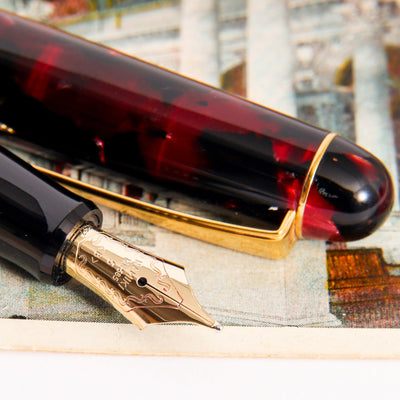 Pilot Custom LE Red Fountain Pen 14k Gold Nib Details