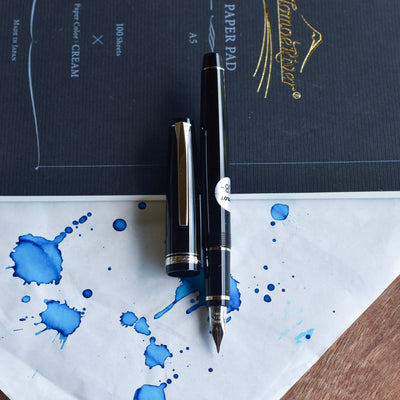 Pilot Falcon Fountain Pen - Black Body with Rhodium Plating