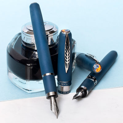 Pineider Alchemist Kilauea Blue Fountain Pen - Stainless Steel Nib