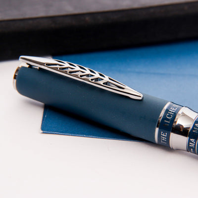Pineider Alchemist Kilauea Blue Ballpoint Pen Feather Clip
