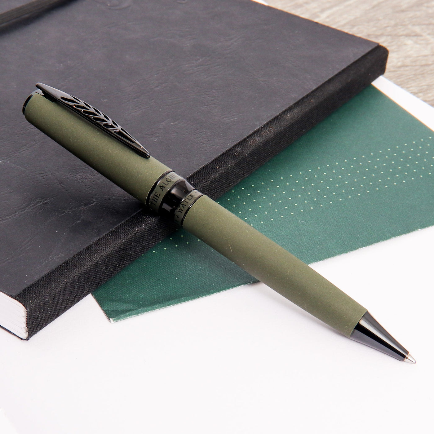 Pineider Alchemist Krakatoa Green Ballpoint Pen Matte