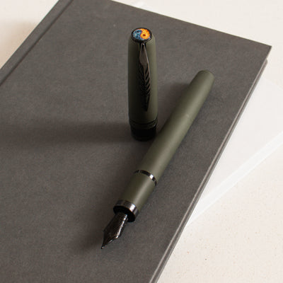 Pineider Alchemist Krakatoa Green Fountain Pen - Stainless Steel Nib
