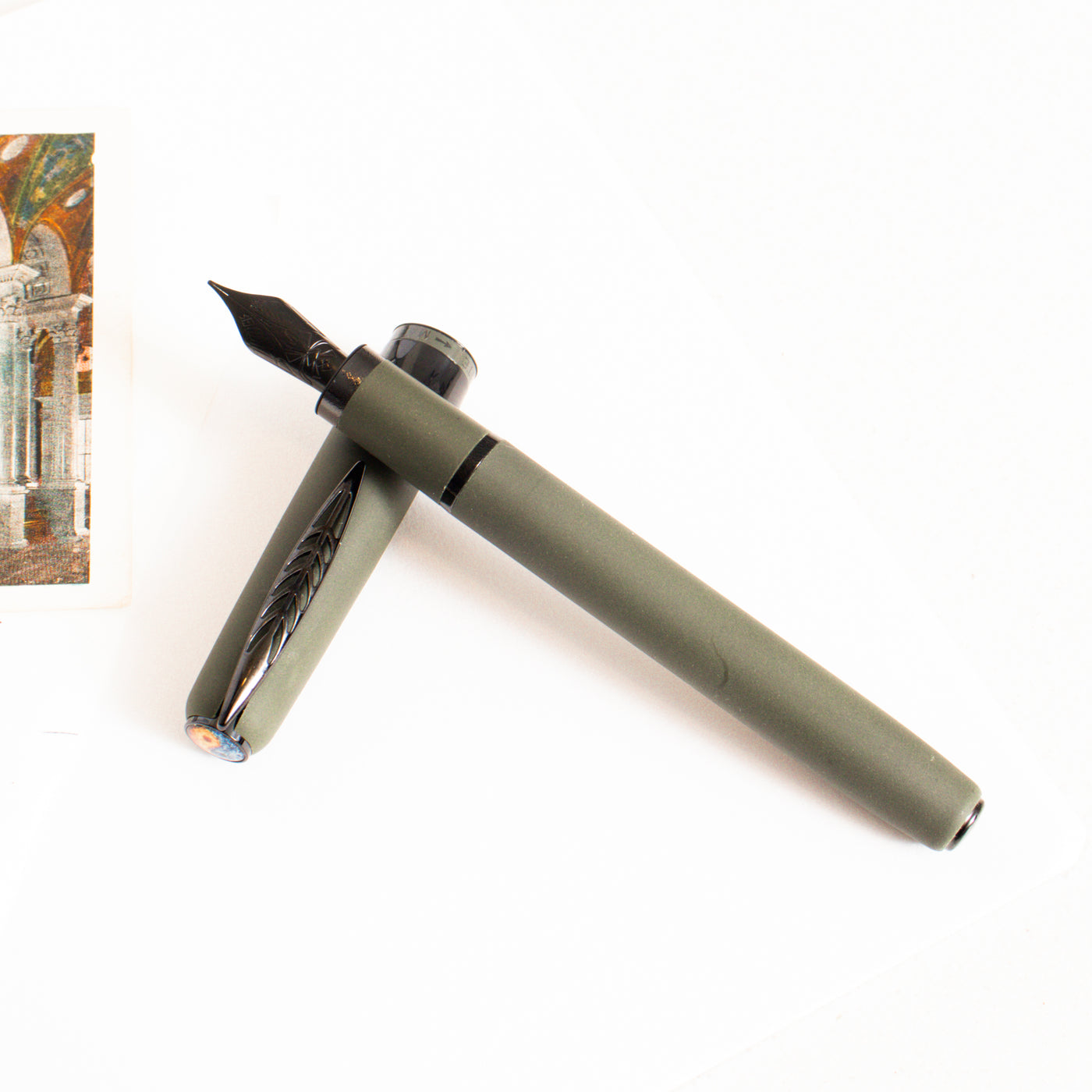 Pineider Alchemist Krakatoa Green Fountain Pen - Stainless Steel Nib
