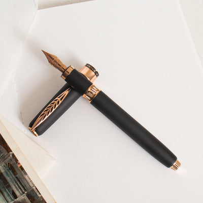 Pineider Alchemist Stromboli Black Fountain Pen - 14k Nib