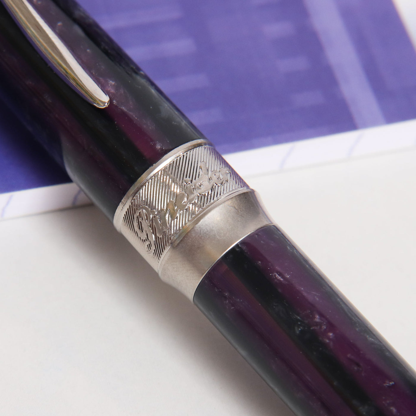 Pineider Arco Violet Ballpoint Pen Center Band