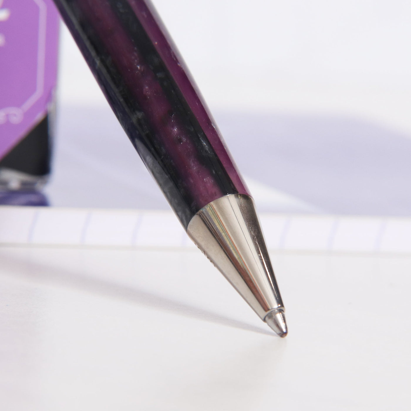 Pineider Arco Violet Ballpoint Pen Tip