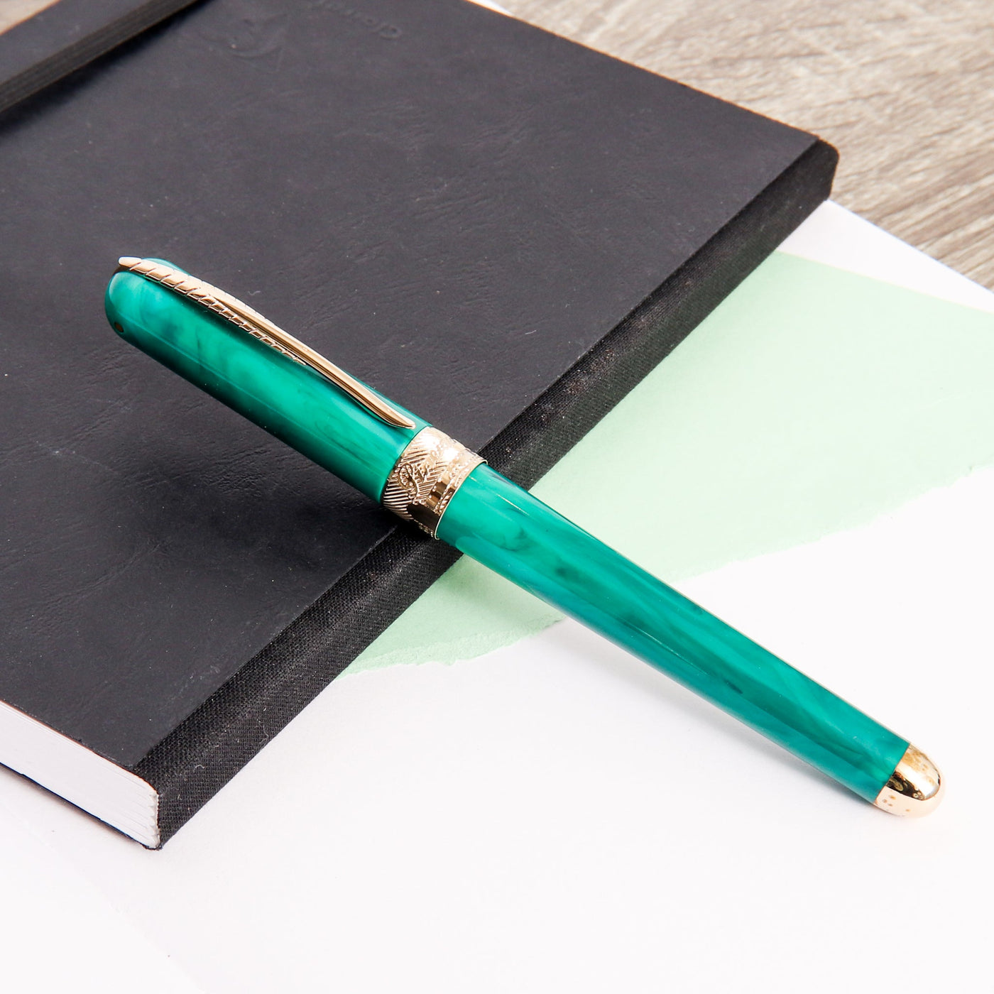 Pineider Avatar Deluxe Forest Green Rollerball Pen Capped