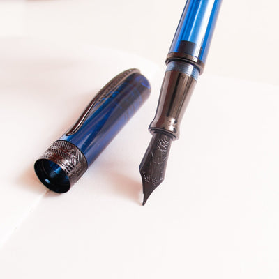 Pineider Avatar Demo Black Sky Blue Fountain Pen