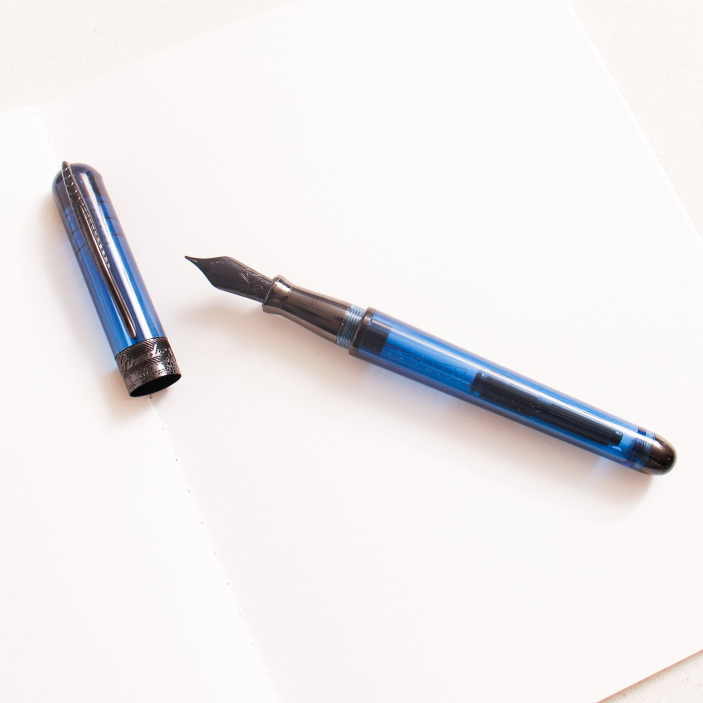 Pineider Avatar Demo Black Sky Blue Fountain Pen