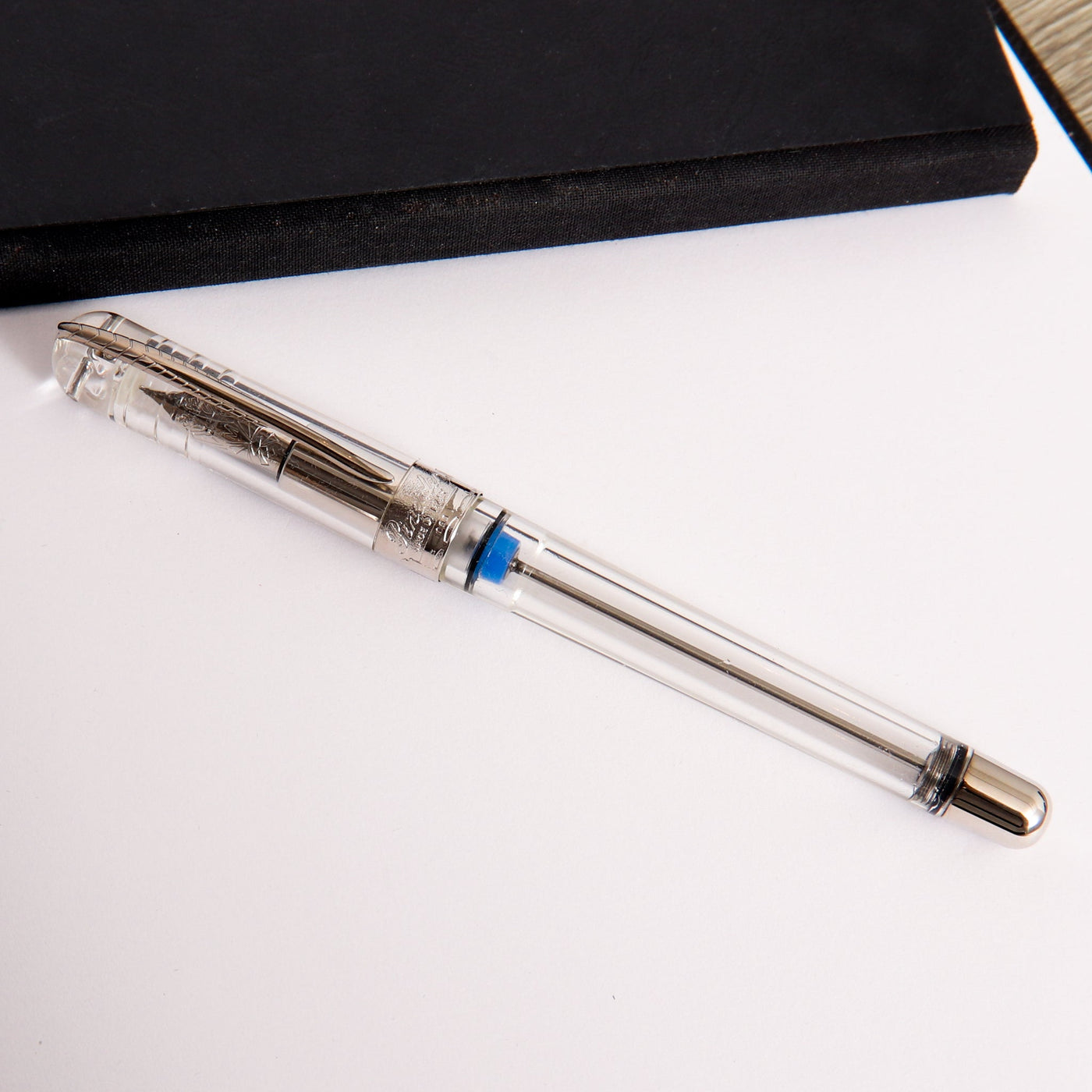 Pineider Avatar Twin Tank Touchdown Clear Fountain Pen Capped