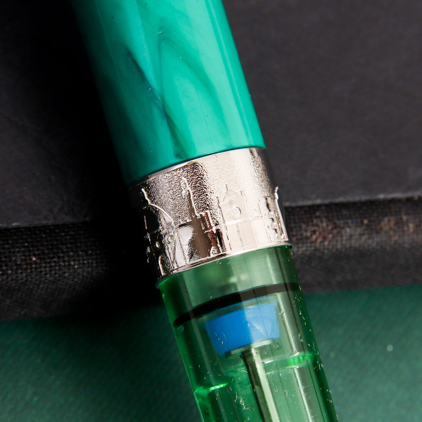 Pineider Avatar Twin Tank Touchdown Forest Green Fountain Pen Engravings